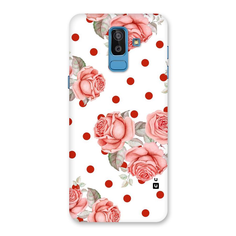 Red Peach Shade Flowers Back Case for Galaxy J8