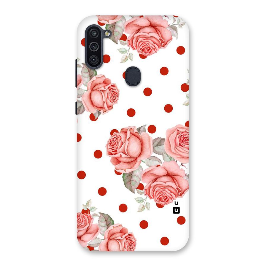 Red Peach Shade Flowers Back Case for Galaxy M11