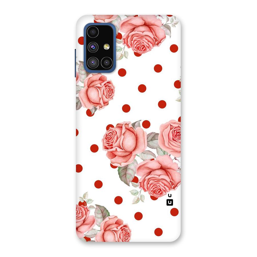 Red Peach Shade Flowers Back Case for Galaxy M51