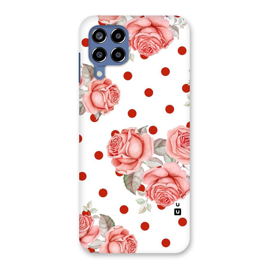 Red Peach Shade Flowers Back Case for Galaxy M53 5G