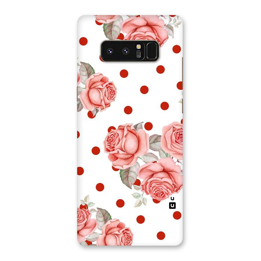 Red Peach Shade Flowers Back Case for Galaxy Note 8