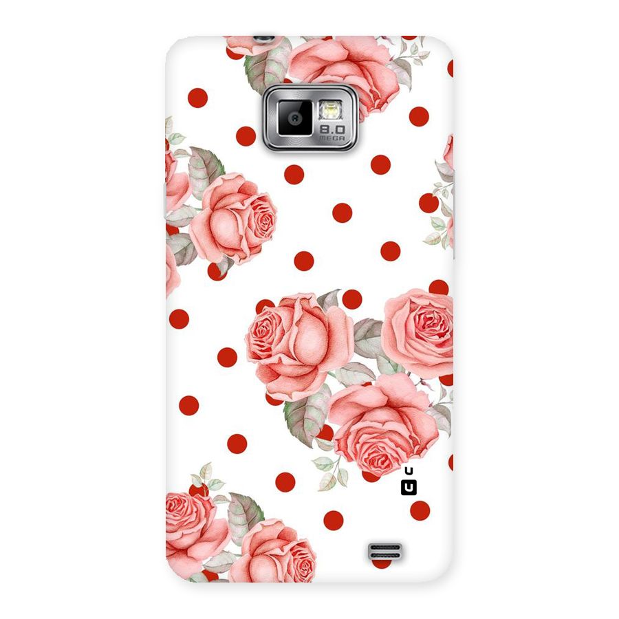 Red Peach Shade Flowers Back Case for Galaxy S2