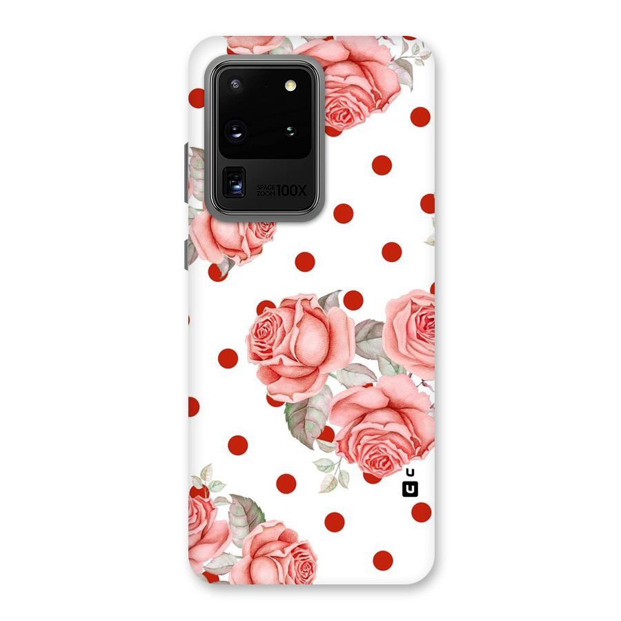 Red Peach Shade Flowers Back Case for Galaxy S20 Ultra