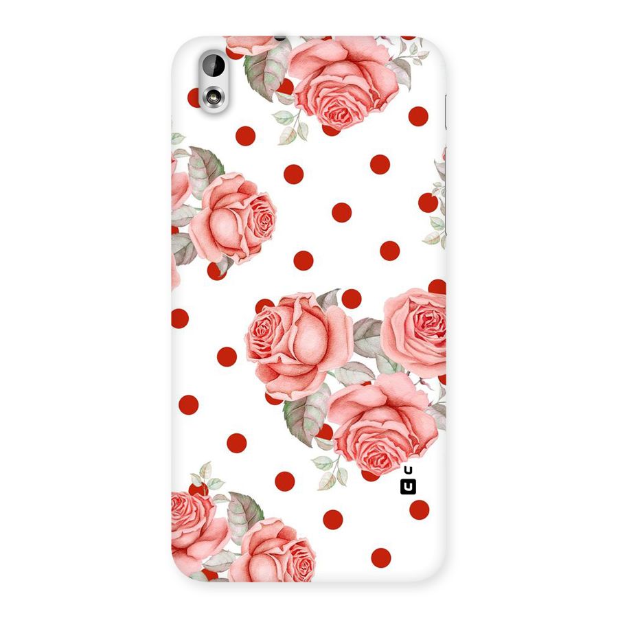 Red Peach Shade Flowers Back Case for HTC Desire 816g