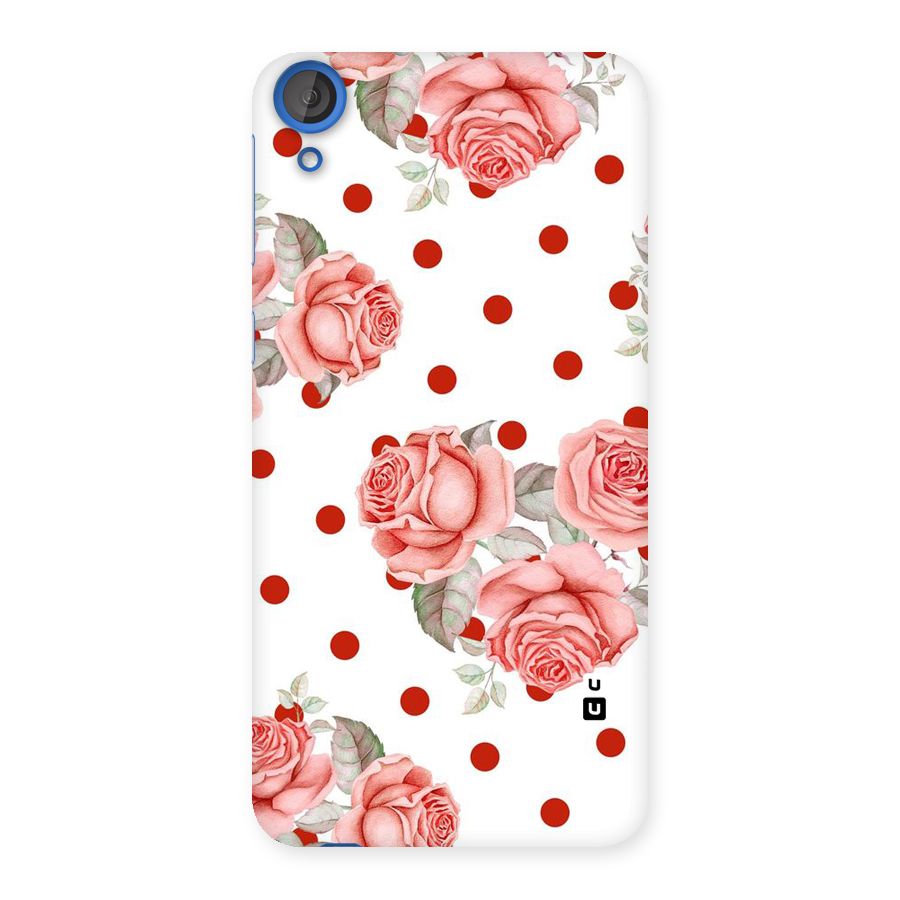 Red Peach Shade Flowers Back Case for HTC Desire 820