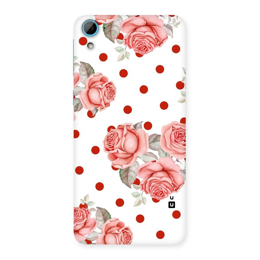 Red Peach Shade Flowers Back Case for HTC Desire 826