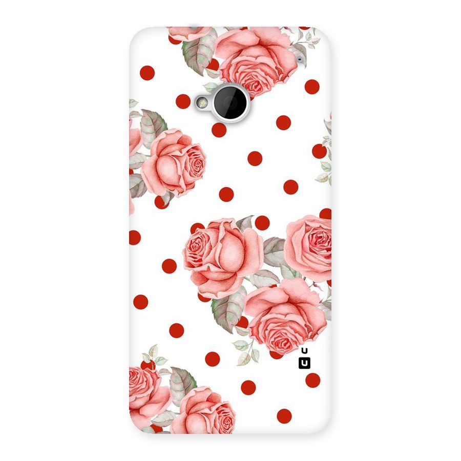 Red Peach Shade Flowers Back Case for HTC One M7