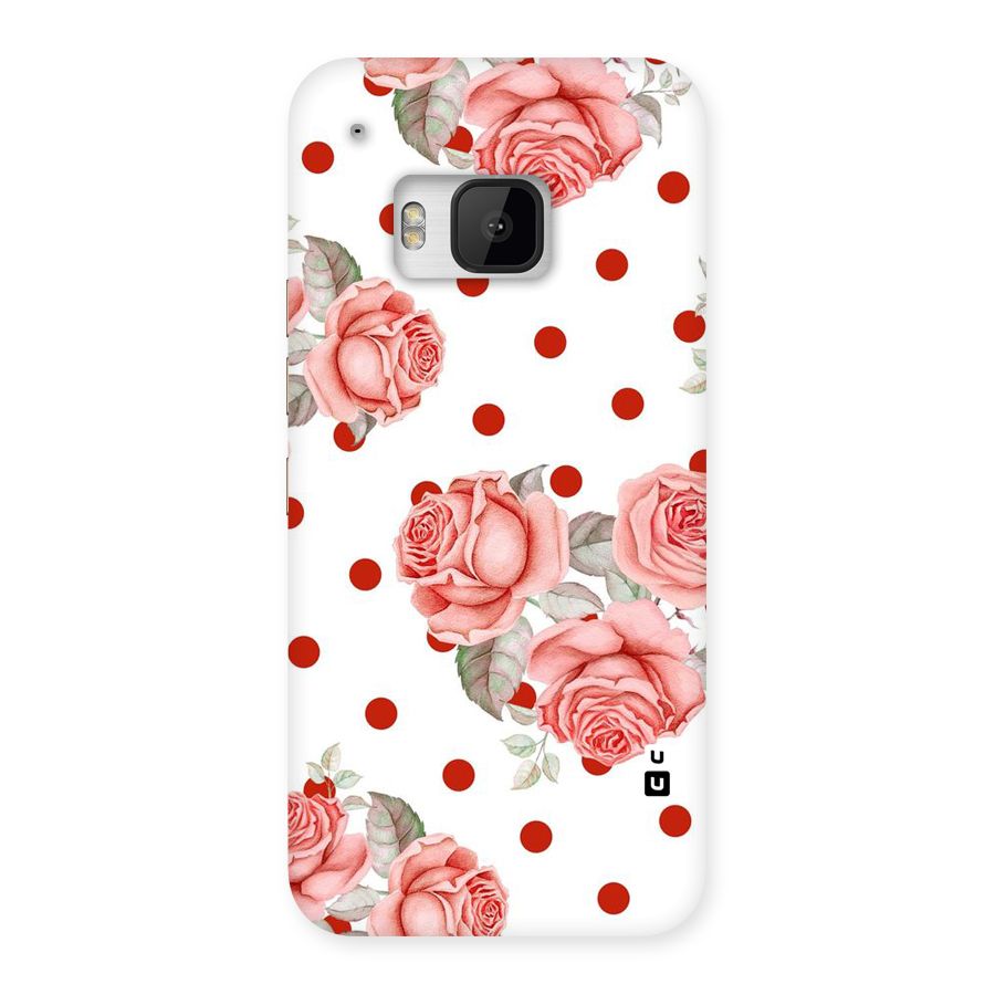 Red Peach Shade Flowers Back Case for HTC One M9