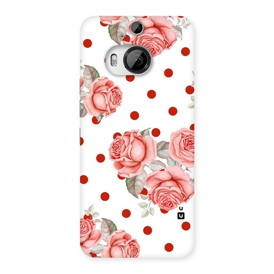 Red Peach Shade Flowers Back Case for HTC One M9 Plus