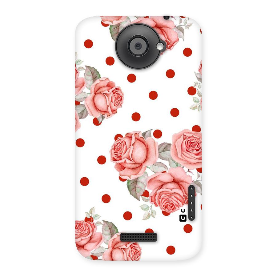 Red Peach Shade Flowers Back Case for HTC One X