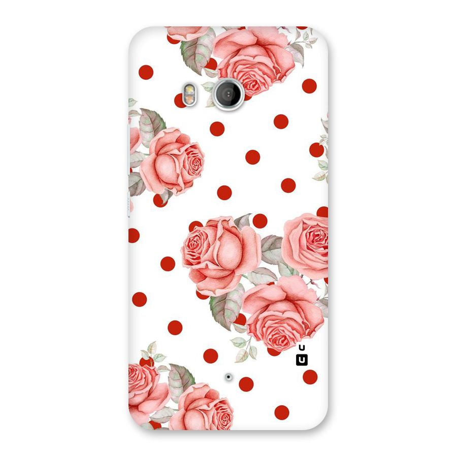 Red Peach Shade Flowers Back Case for HTC U11