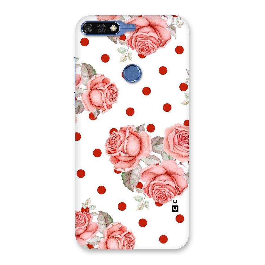 Red Peach Shade Flowers Back Case for Honor 7C