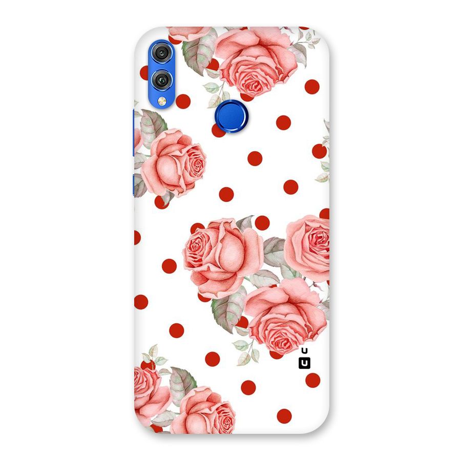 Red Peach Shade Flowers Back Case for Honor 8X