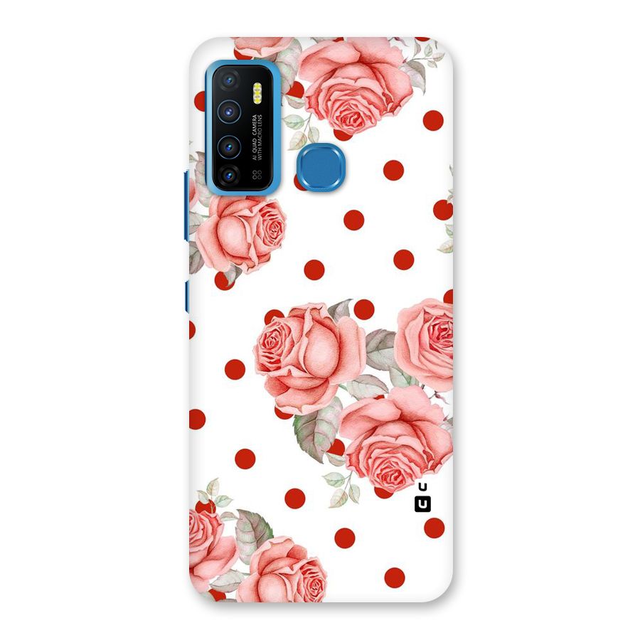 Red Peach Shade Flowers Back Case for Infinix Hot 9