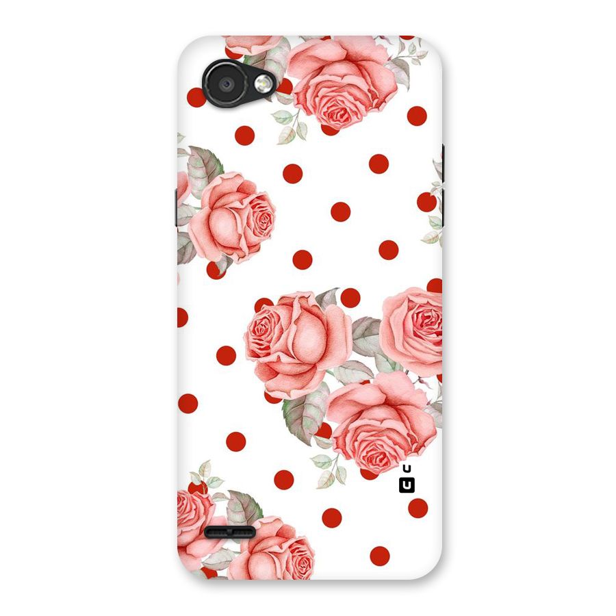 Red Peach Shade Flowers Back Case for LG Q6
