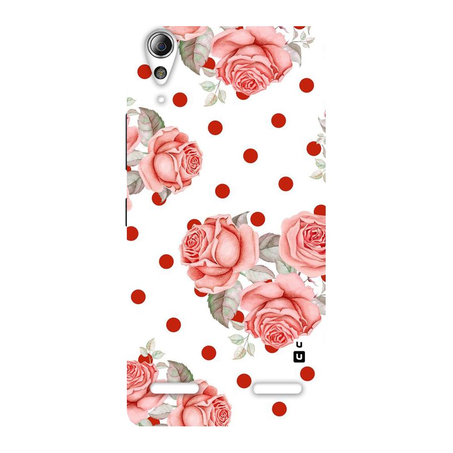 Red Peach Shade Flowers Back Case for Lenovo A6000 Plus