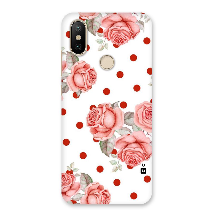 Red Peach Shade Flowers Back Case for Mi A2