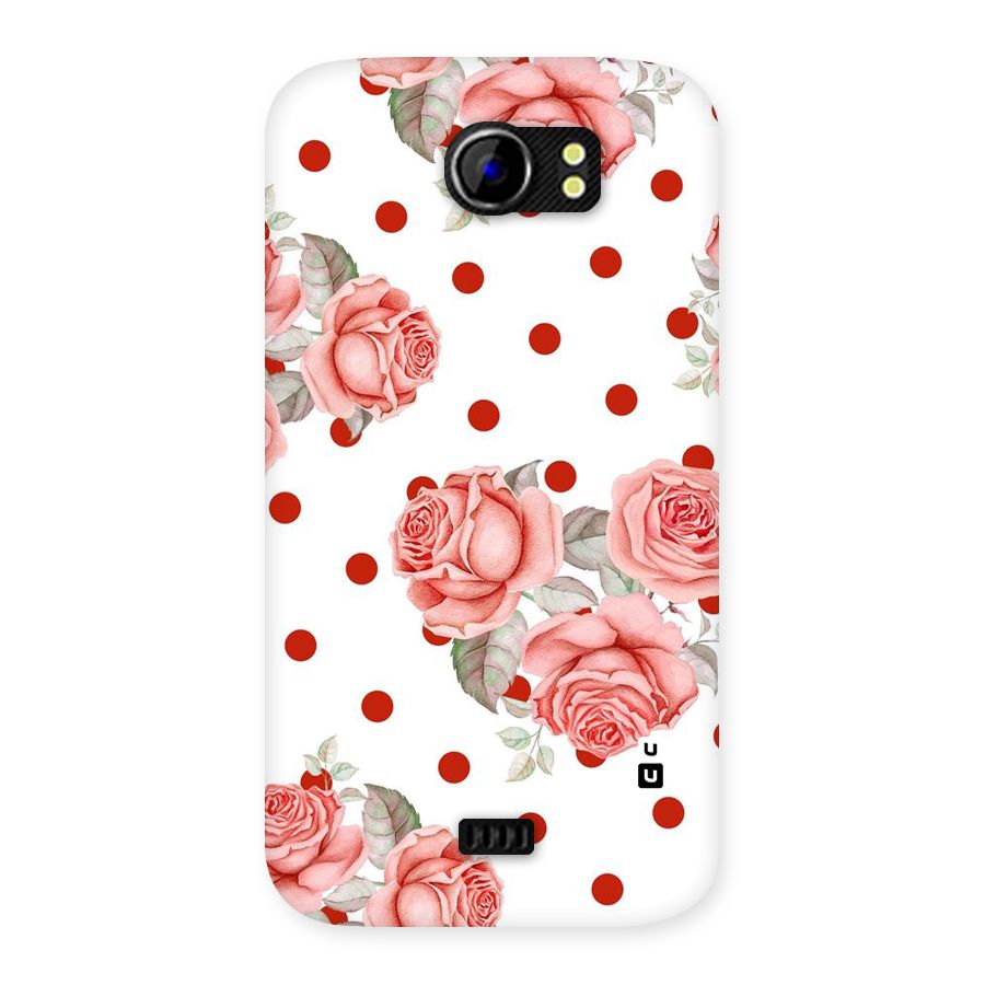 Red Peach Shade Flowers Back Case for Micromax Canvas 2 A110