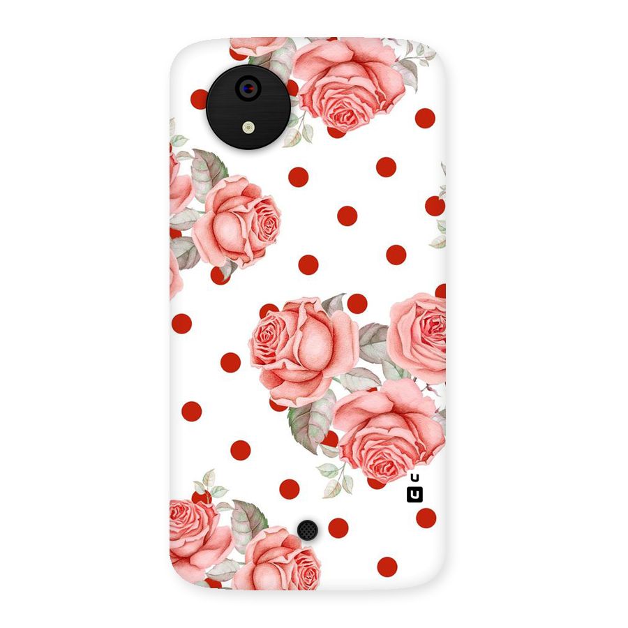 Red Peach Shade Flowers Back Case for Micromax Canvas A1