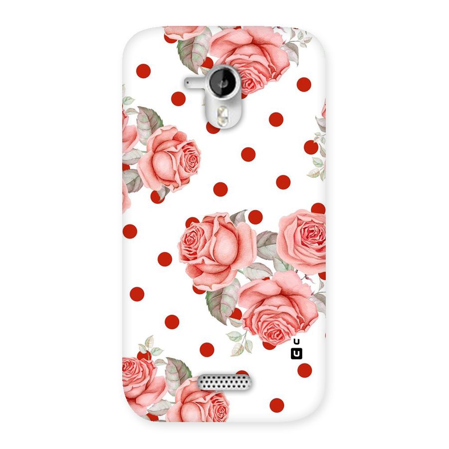 Red Peach Shade Flowers Back Case for Micromax Canvas HD A116