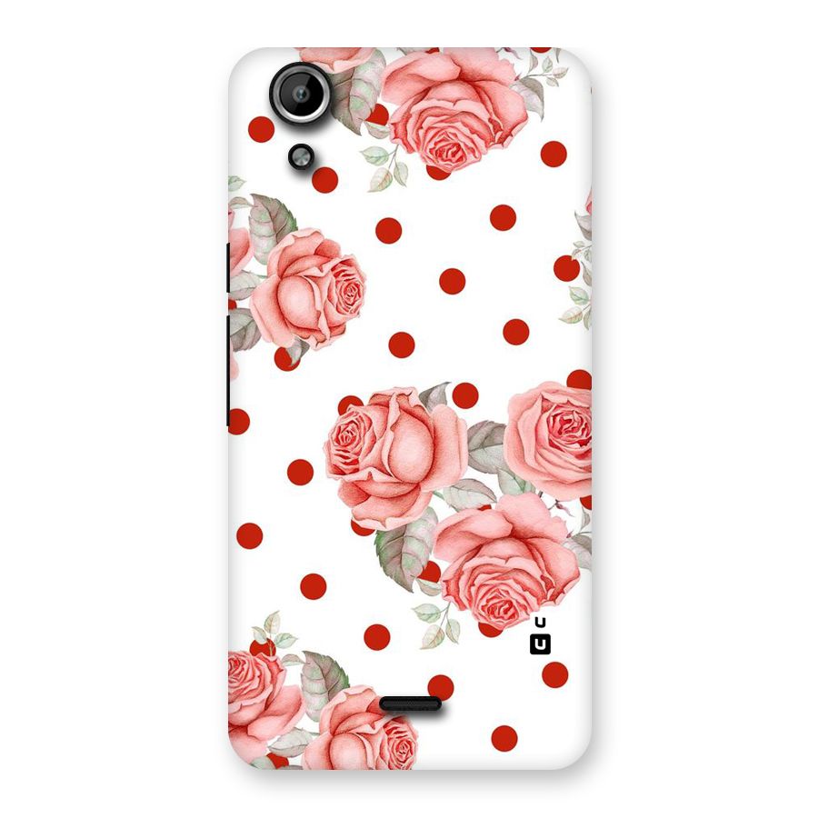 Red Peach Shade Flowers Back Case for Micromax Canvas Selfie Lens Q345