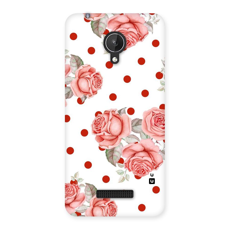 Red Peach Shade Flowers Back Case for Micromax Canvas Spark Q380