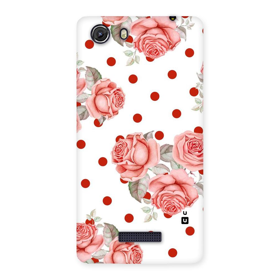 Red Peach Shade Flowers Back Case for Micromax Unite 3