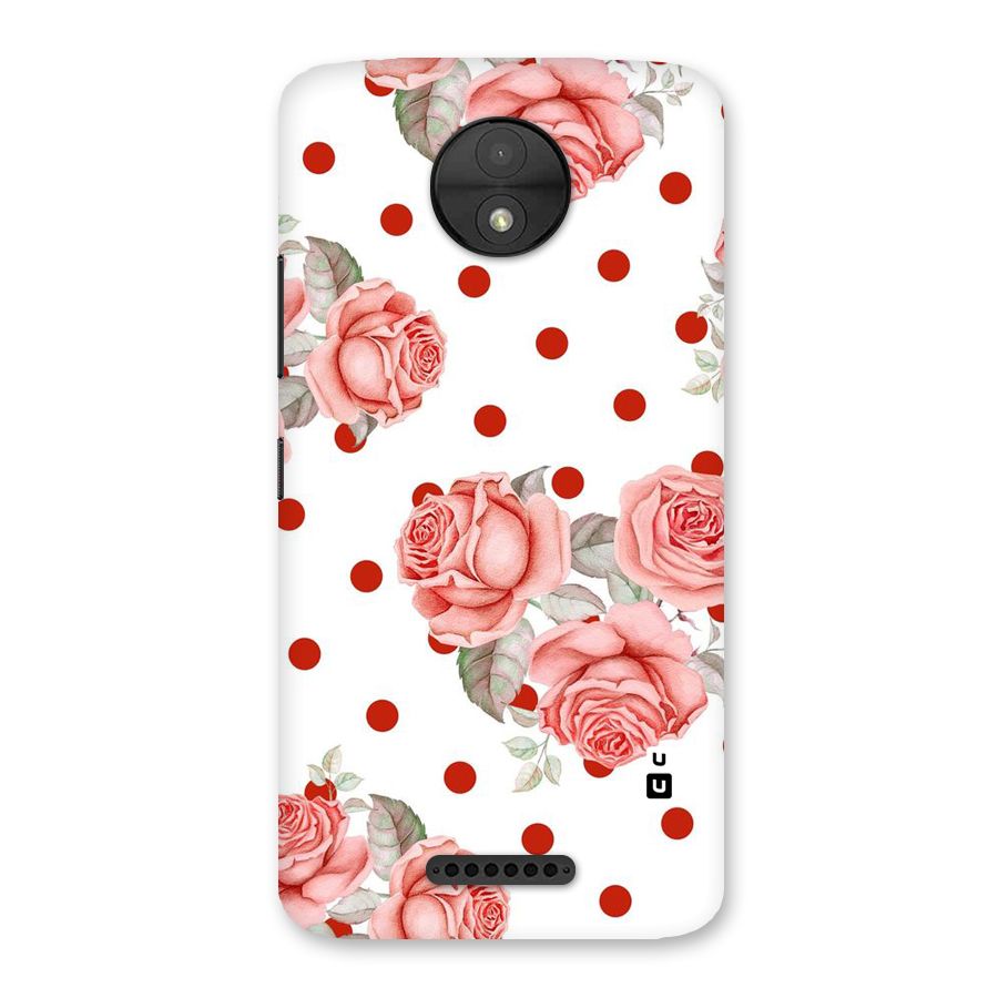 Red Peach Shade Flowers Back Case for Moto C