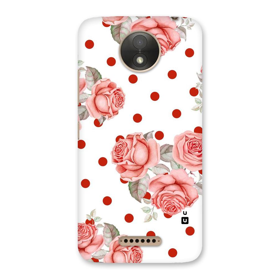 Red Peach Shade Flowers Back Case for Moto C Plus