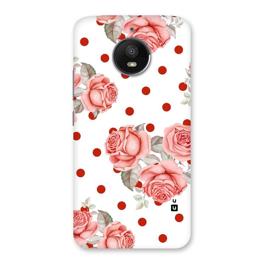 Red Peach Shade Flowers Back Case for Moto E4 Plus