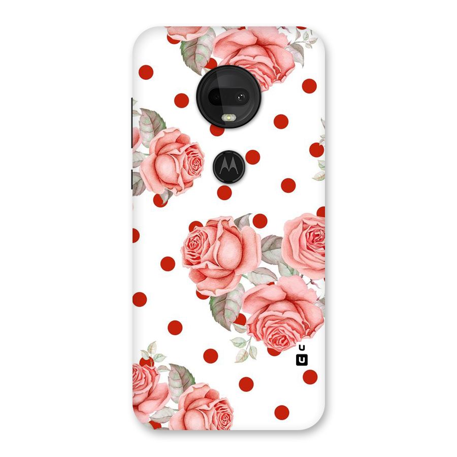 Red Peach Shade Flowers Back Case for Moto G7