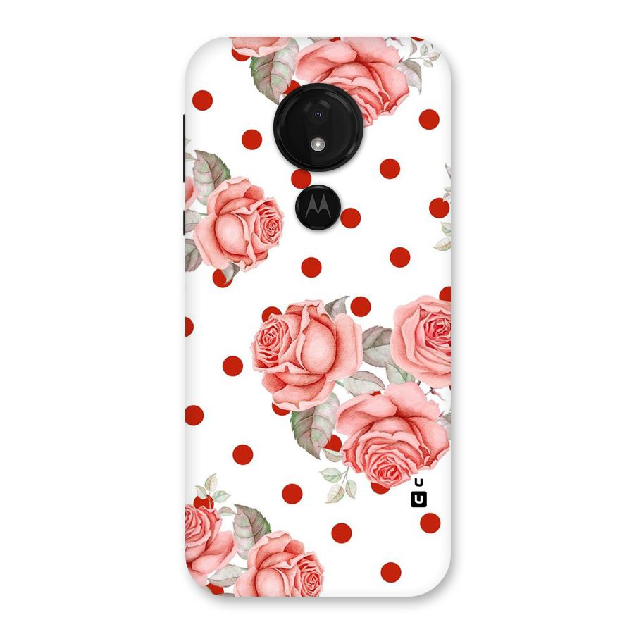 Red Peach Shade Flowers Back Case for Moto G7 Power