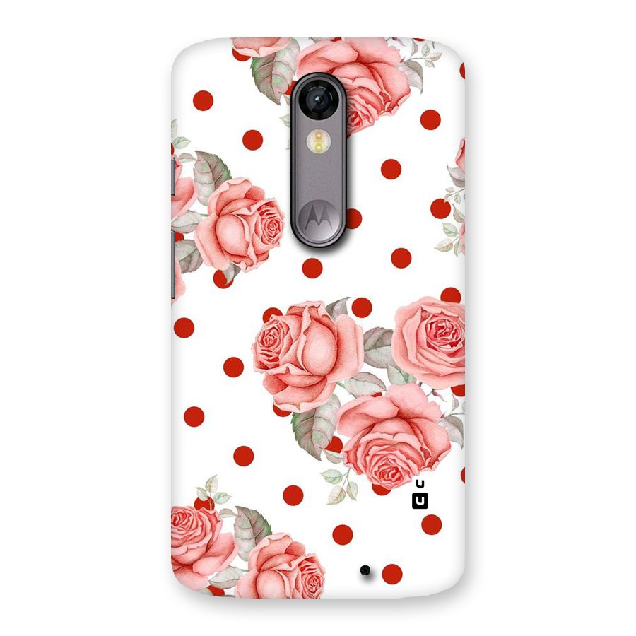 Red Peach Shade Flowers Back Case for Moto X Force