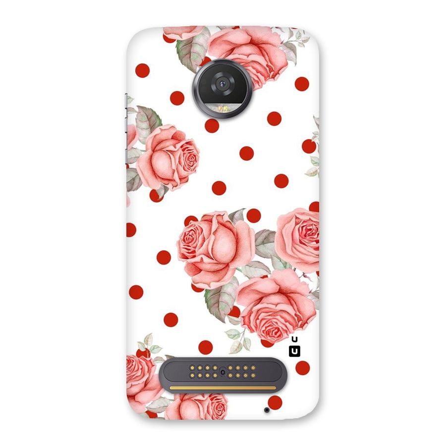 Red Peach Shade Flowers Back Case for Moto Z2 Play