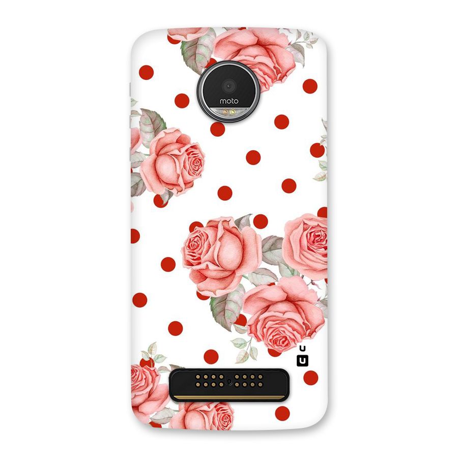 Red Peach Shade Flowers Back Case for Moto Z Play