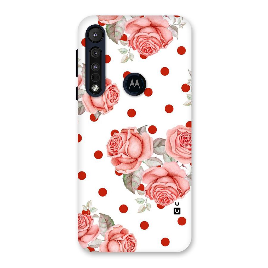 Red Peach Shade Flowers Back Case for Motorola One Macro