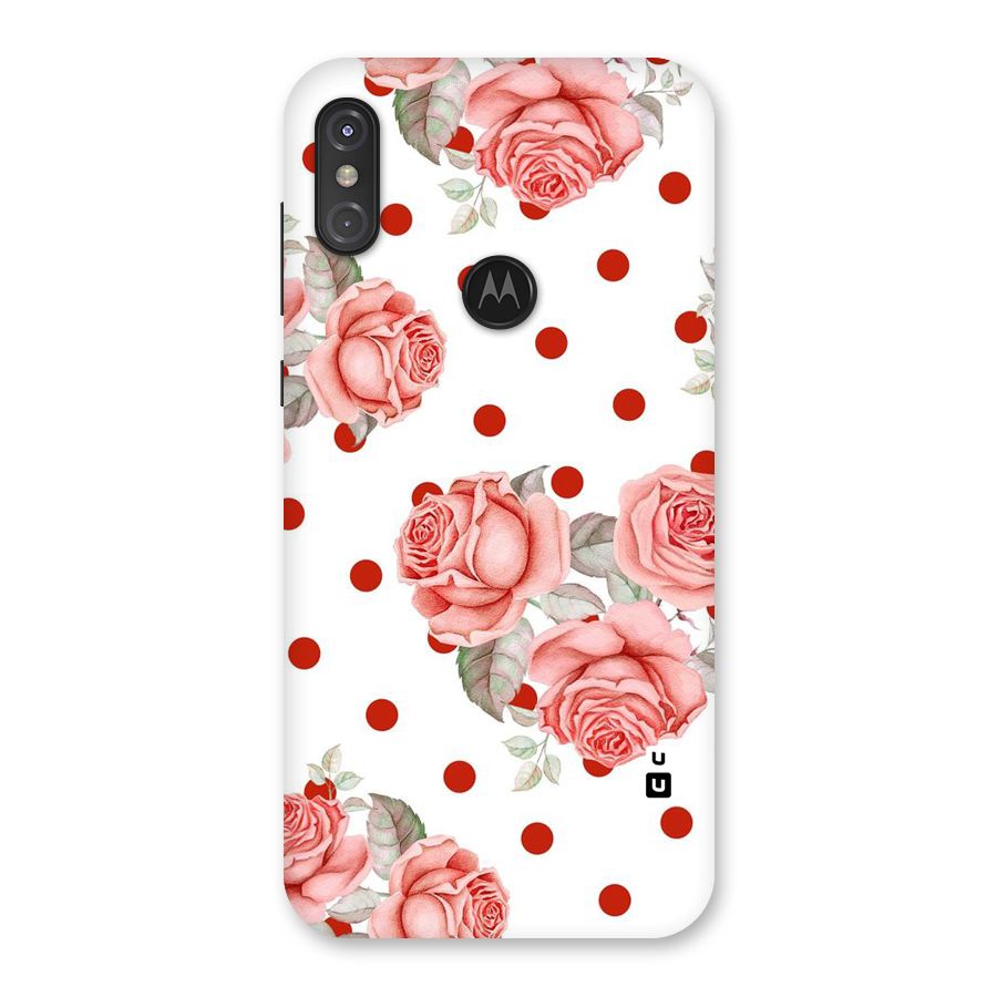 Red Peach Shade Flowers Back Case for Motorola One Power