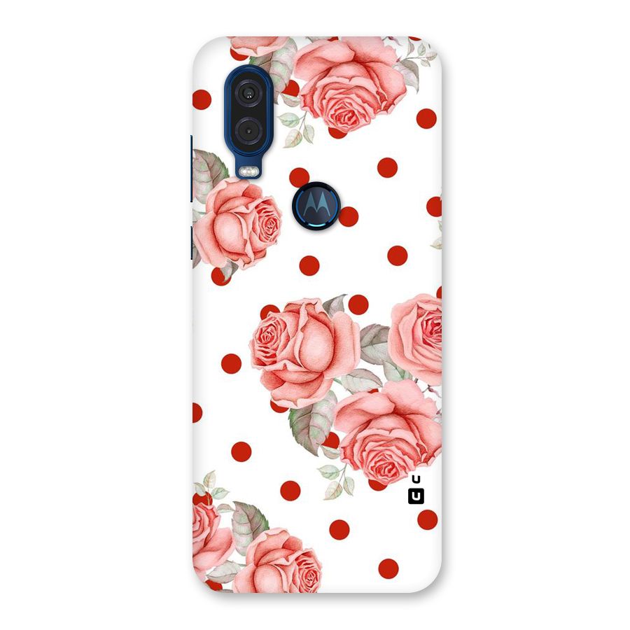 Red Peach Shade Flowers Back Case for Motorola One Vision