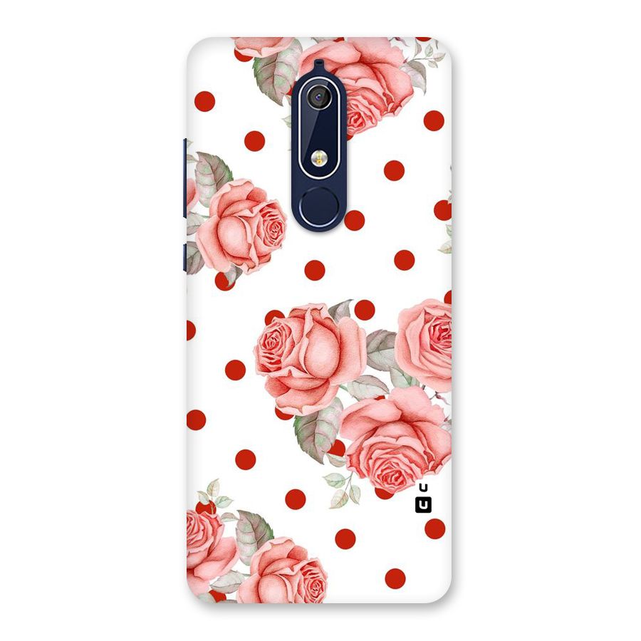 Red Peach Shade Flowers Back Case for Nokia 5.1