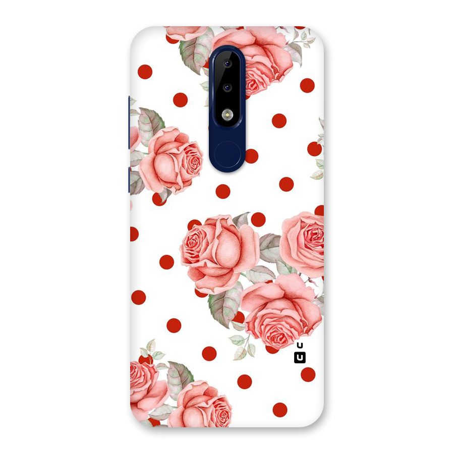 Red Peach Shade Flowers Back Case for Nokia 5.1 Plus