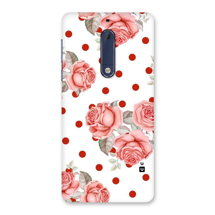 Red Peach Shade Flowers Back Case for Nokia 5