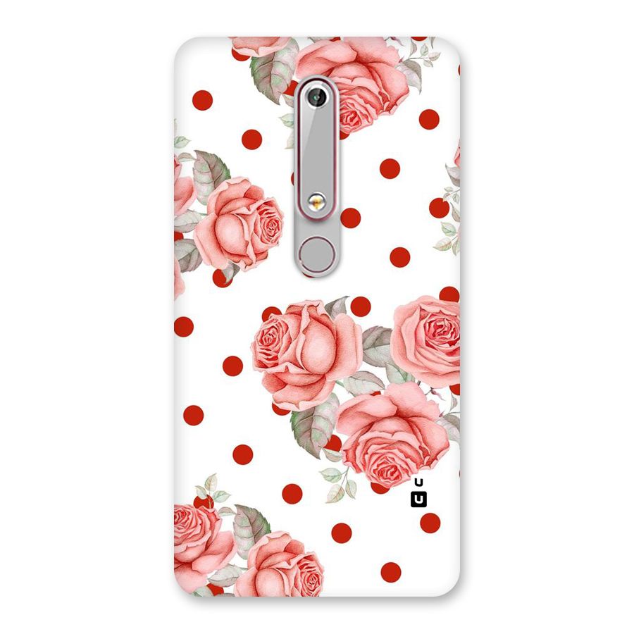 Red Peach Shade Flowers Back Case for Nokia 6.1