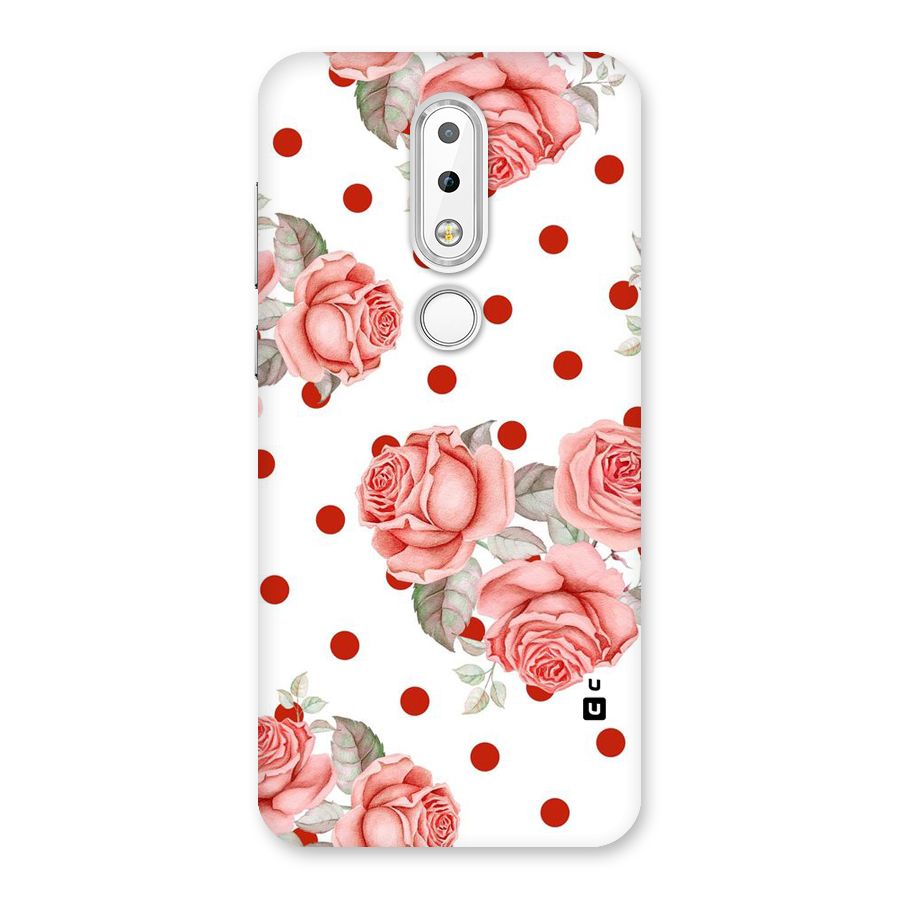 Red Peach Shade Flowers Back Case for Nokia 6.1 Plus
