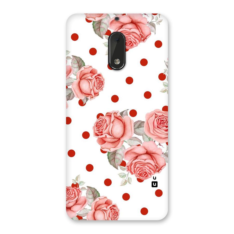 Red Peach Shade Flowers Back Case for Nokia 6