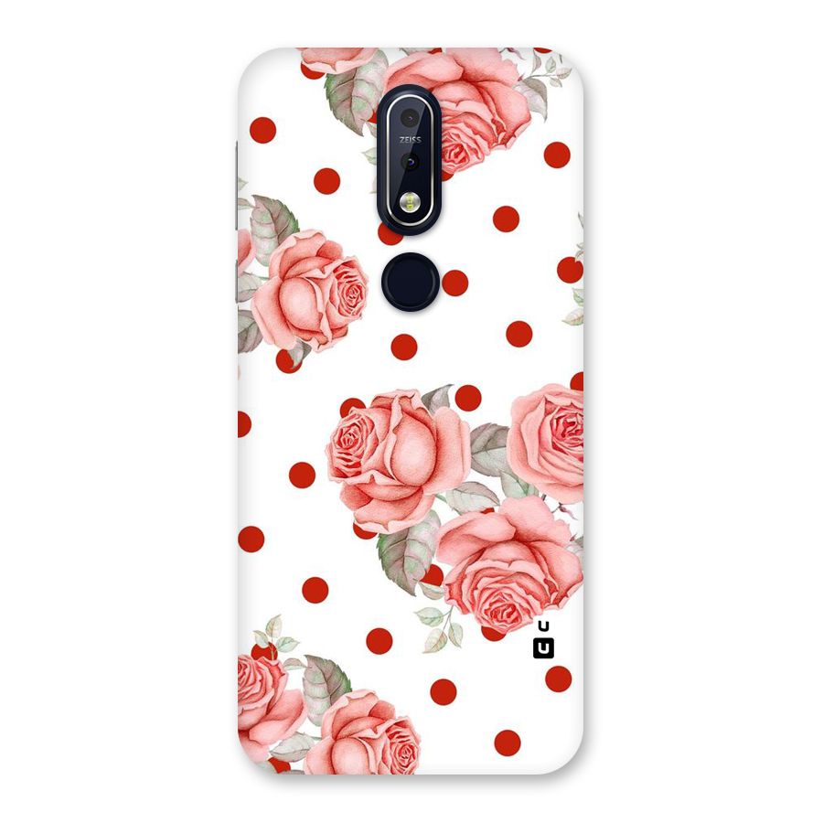 Red Peach Shade Flowers Back Case for Nokia 7.1