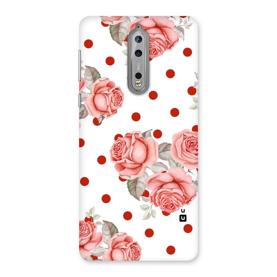 Red Peach Shade Flowers Back Case for Nokia 8
