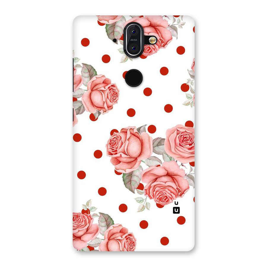 Red Peach Shade Flowers Back Case for Nokia 8 Sirocco