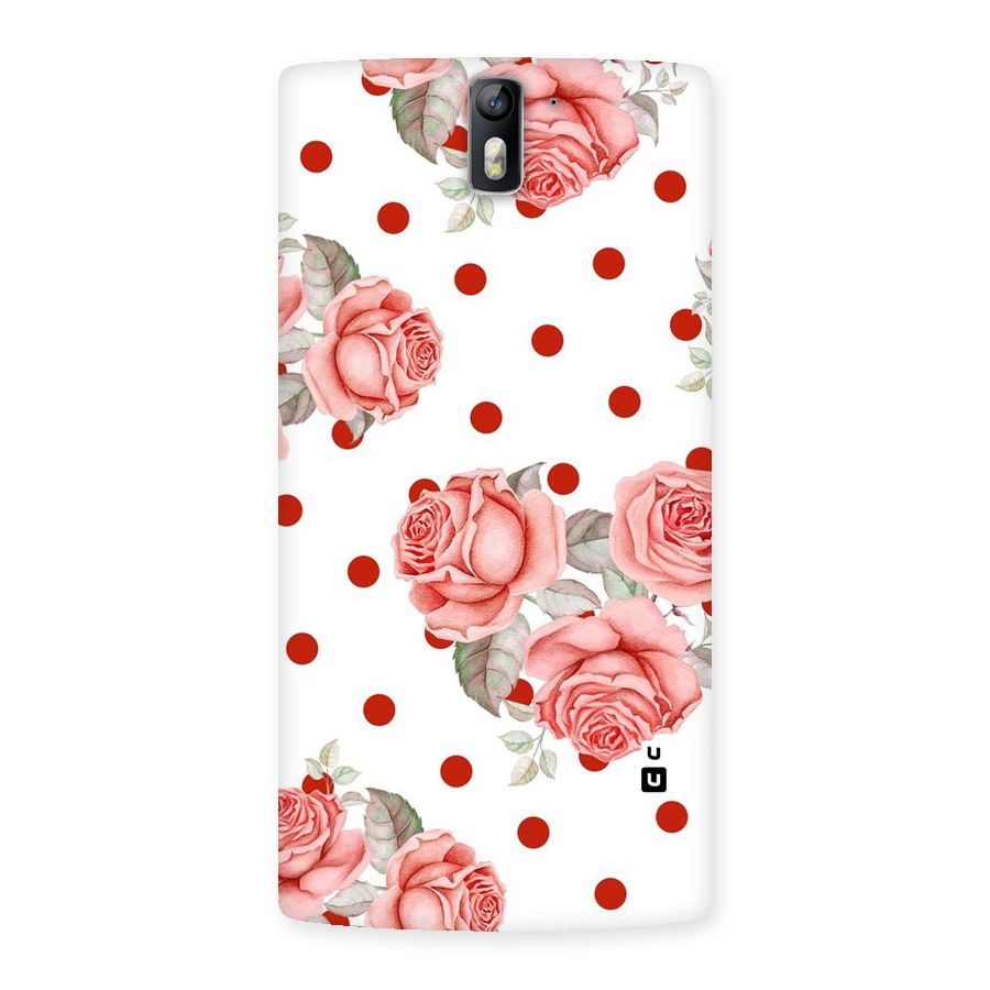 Red Peach Shade Flowers Back Case for One Plus One