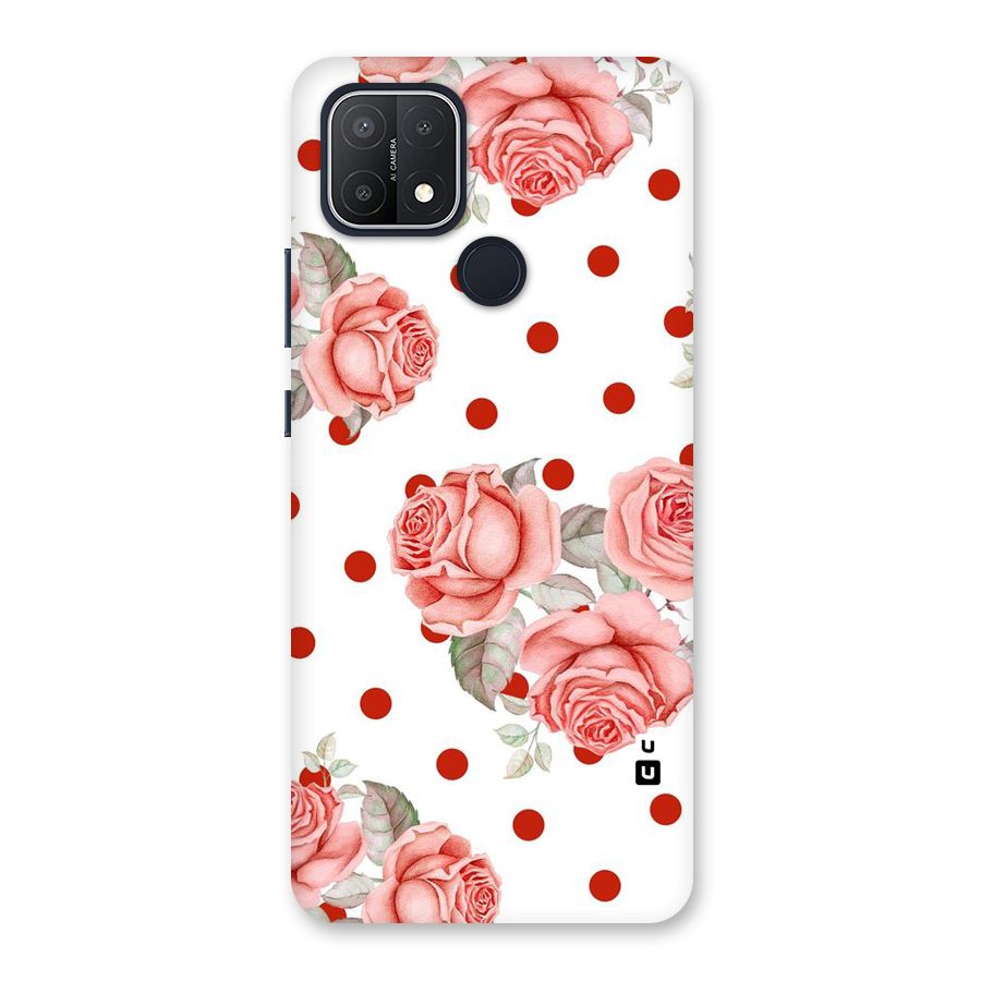 Red Peach Shade Flowers Back Case for Oppo A15s