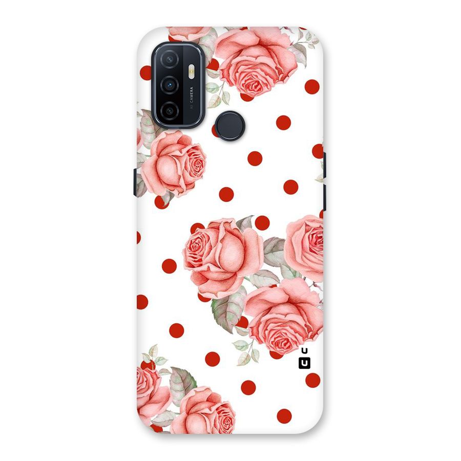 Red Peach Shade Flowers Back Case for Oppo A32